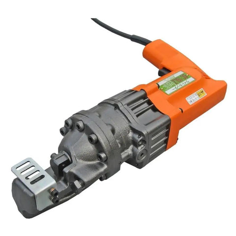 Professional Grade Electric Rebar Cutter Cuts Number 5 Steel Bars With A Hardcore Cold Cutting Shear Setup designed for masonry contractors