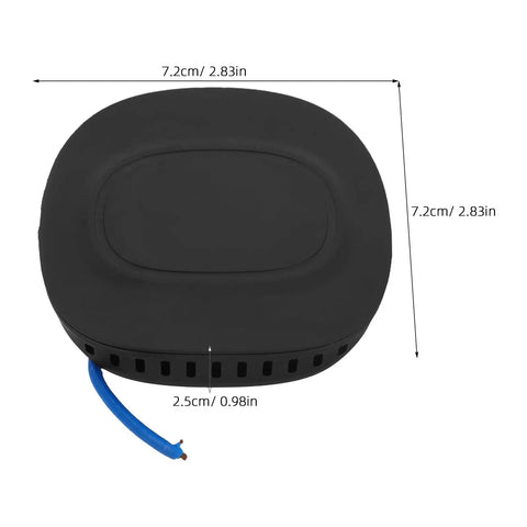 Top view of Automatic Fire Suppression System with self-activating aerosol housing, dimensions 7.2cm, compact design for vehicles.