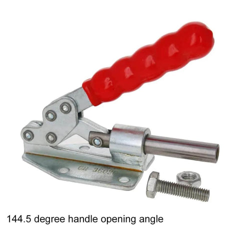 Adjustable Toggle Clamp Beefy Heavy Duty Push Pull Action Quick Release With 180 Kg Capacity, 144.5 Degree Handle Opening, 30mm Plunger Stroke