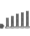 Premium TA2 Titanium Hexagon Head Screws M20 X 130mm Heavy Duty Fasteners in various lengths on white background.