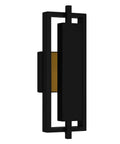 16 Inch Slick Matte Black Outdoor Wall Lantern With Integrated LED features a sleek geometric silhouette and durable weather resistant build.