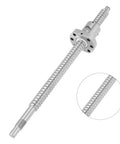 Precision Rolled Ballscrew Anti Backlash Ball Nut 300 mm For Heavy Duty Cnc Machines, detailed close-up of shaft and nut.