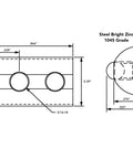 Diagram of Heavy Duty Rock Solid Roll In T Nut With Ball Spring 10 Pack 5/16-18 Thread Steel T Slot Fastener For Aluminum Extrusion.