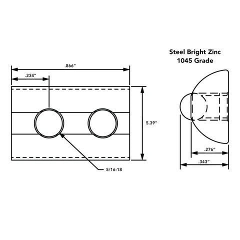 Diagram of Heavy Duty Rock Solid Roll In T Nut With Ball Spring 10 Pack 5/16-18 Thread Steel T Slot Fastener For Aluminum Extrusion.