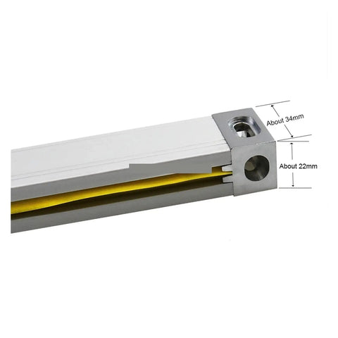 Dead Accurate Three Axis Digital Caliper Kit With Tough Die Cast Alloy Shell showing linear encoder scales and dimensions.