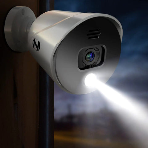 1080p HD Indoor Outdoor Spotlight Cameras Wired Add On With Preset Voice Alerts And Built In Siren For DVR Systems Weather Proof Night Vision