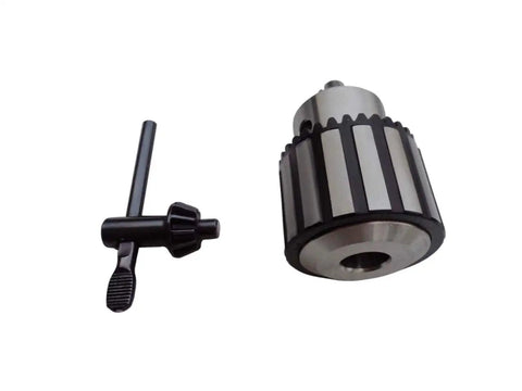 Rock Solid Keyless Drill Press Chuck With One Half Inch Capacity And Heavy Duty Steel Construction for workshop use.