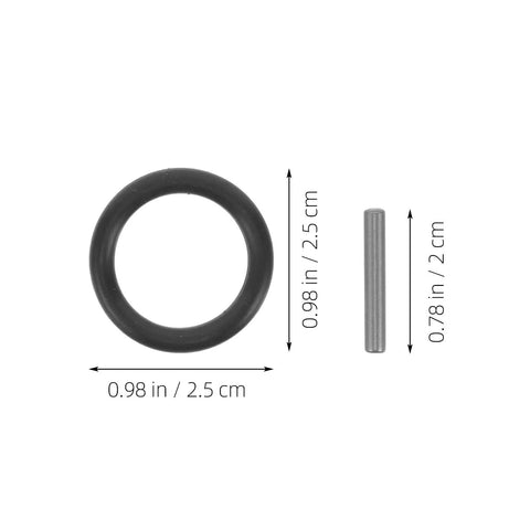 Close-up of a rubber ring and fastener pin from the 50 Piece Electric Wrench Socket Rubber Ring Replacement Kit.