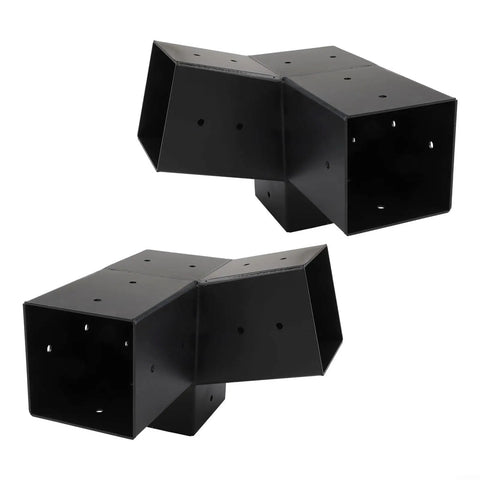 Slanted Roof Pergola Heavy Duty Bracket Kit With 3 Way And Single Direction Wall Mount Steel Black Brackets For Wood Posts Backyard Gazebo And Porch Left 15 Degree Right 15 Degree