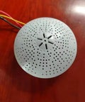 Smart Gas Smoke Detector And Humidity Sensor With Auto Fan Switch, circular design, gray, detecting smoke and gas.