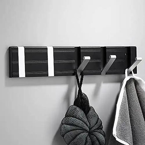 Solid Gold Wall Mounted Coat Hooks For Bathroom And Living Room Heavy Duty Aluminum Clothes Hangers Easy Space Saving Storage Solution with three hooks.