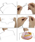 Using cake slicer from 345 Piece Cake Decorating Set With Pro Grade Stainless Steel Nozzles Rotating Turntable Piping Bags And Tips Multiple Molds
