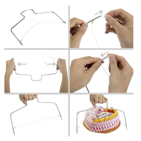 Using cake slicer from 345 Piece Cake Decorating Set With Pro Grade Stainless Steel Nozzles Rotating Turntable Piping Bags And Tips Multiple Molds