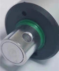 Close-up of the heavy duty electric linear actuator tubular motor architecture, showcasing the metal shaft and seal.