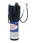 SPP5 Hard Start Capacitor Relay with wires, designed to boost compressor torque by 300% for 115 to 288 Volt coolers.