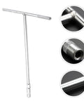 Heavy Duty T Handle Socket Wrench With Deep Design And Non Slip Comfort Grip For Stubborn Bolts And Heavy Machinery Repairs, stainless steel finish