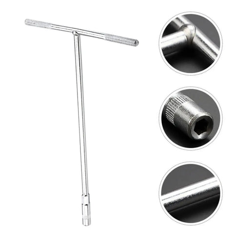 Heavy Duty T Handle Socket Wrench With Deep Design And Non Slip Comfort Grip For Stubborn Bolts And Heavy Machinery Repairs, stainless steel finish