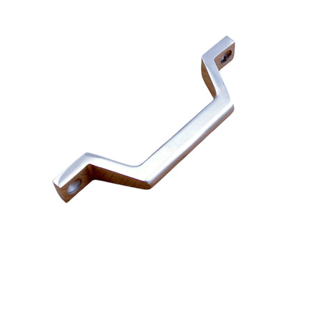 Heavy Duty 304 Stainless Steel Door Pull Handle with Bow Knobs, 150mm hole centers, shown in angled view against white background.