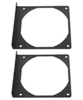 Two Pack Rock Solid Iron Computer Fan Bracket Set For 12cm PC Fans No Fuss Easy Install CPU Cooler Mount For PC Chassis Replaces Damaged Frames Boosts Airflow And Ensures Secure Mounting For Electronics Cooling, two black metal brackets
