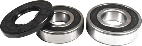 Solid Fix Bearing And Seal Repair Kit Compatible With Frigidaire Front Load Washing Machine Washer Tub, two metal bearings and one rubber seal.