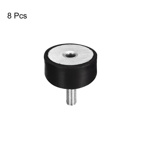 Badass Rock Solid Heavy Duty Rubber Vibration Isolator Mounts M6 Male Female Shock Absorber Kit for Garage Motors, close-up of rubber mount.