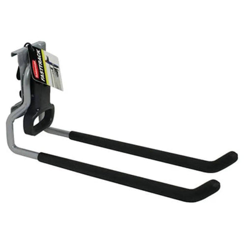 Fast Track Wall Mounted Garage Storage Hook System For Tools Rope And More Heavy Duty Utility Hangers shown side view with padding