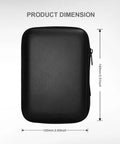 Badass Rugged Hard Drive Case For Portable SSD And HDD Universal Storage Organizer Pouch shown with product dimensions 140mm x 100mm.