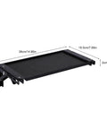 Magnetic Tool Tray With Foldable Aluminum Platform, rubber-coated surface, strong magnetic holder, side view dimensions shown