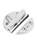Hardcore Round Marine Door Catch Latch 180 Degree Stainless Steel Boat Cabinet Hardware, showing polished design and installation holes.