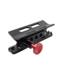 Badass Quick Release Roll Bar Fire Extinguisher Mount Holder Bracket Kit For Offroad Rigs And Jeep Trucks showing black aluminum mount with red release button.