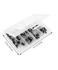 Black Aluminum Blind Rivet Kit, 120 Pcs With Standard Head Size, Easy Install, Smooth Pull Mandrel in clear plastic box