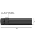Six Spline Key Adapter Fits M14 And 9/16 Inch Thread with hex sizes 13/16 and 7/8 inches, 3.5 inches long, 0.9 inch wide.