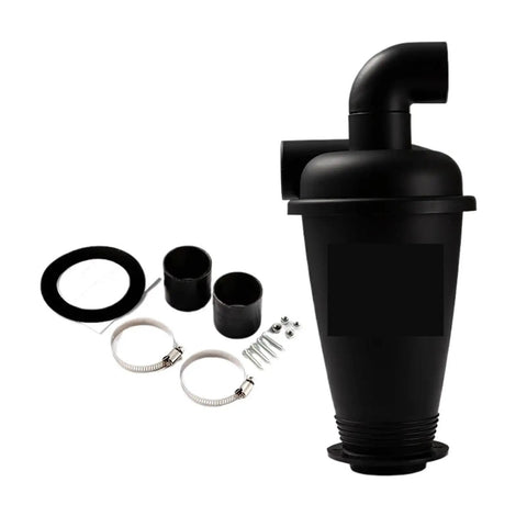 Turbocharged Dust Separator For Vacuum Cleaners With Dual Filter System, Pro Grade Heavy Duty Cyclone Collector For DIY Woodworking And Industrial Use, Boosts Suction And Equipment Longevity, shown with accessories