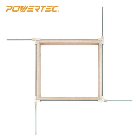 Pro Grade Aluminum Quick Release Corner Framing Clamp Kit For Picture Frames Up To Forty Five And A Half Inches in use.