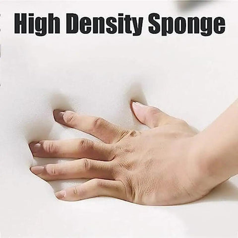 Hand pressing into 2 Pack White High Density Foam Sheets For Furniture Reupholstery And Diy Crafts Two Inch Thick.