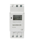 Digital Programmable Timer Switch 110V AC 16A SPDT Relay Weekly Scheduling Timer For Home And Light Industrial Use Auto On Off Easy Install Durable Relay Module For Lights Fans Pumps And Appliances, front view