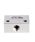 Built Damn Tough Pneumatic Shuttle Valve Flow Control Solenoid 3/2 Way Normally Open 24V Dc 120V Ac Aluminum valve block for air and water control.