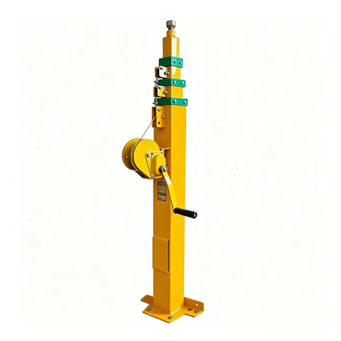 Knockout Performance Manual Winch Telescopic Mast 3 To 9 Meters Rock Solid Aluminum Camera Pole with hand crank.