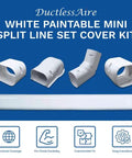 Zero Fuss Mini Split Line Set Cover Paintable Kit Crisp White Four By Fourteen Feet Complete Wall Cap Tubing Cover For Ductless Ac Systems with connectors and tubing.