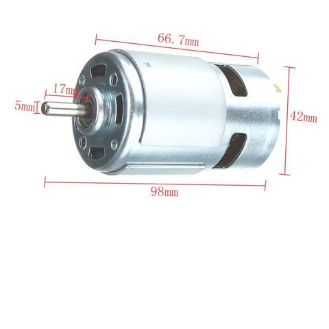 Hardcore 775 DC Motor With Precision Ball Bearings Tough As Nails High Torque And Ridiculous 11000 RPM Spin crafted for 12V 24V RC boats.