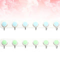 Heavy Duty Reversible Peel and Stick Wall Hooks 2 Pack Stainless Steel Coat Rack Organizer with 6 Hooks Each Swivel Flip 180 Degrees for Mudroom Bathroom Kitchen and Closets, featuring blue and green hooks.