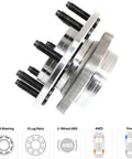 Premium Rock Solid Front Wheel Hub And Bearing Assembly Dual Axle Heavy Duty Replacement Kit For Dodge Ram 2500, 8 lug design.