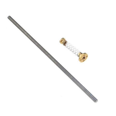 Heavy Duty T8 Ball Screw With Spring Loaded Anti Backlash Nut For Precision Industrial Machining Parts 8mm Diameter 250mm Length components visible.