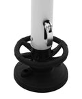 Bottom detail of Three Bike Vertical Storage Rack, Floor To Ceiling Freestanding Hanger With 360 Degree Adjustable Hooks, base view