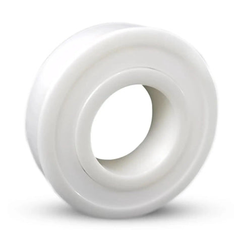 High Performance Hybrid Ceramic Bearings Double Sealed for Skateboards and Bikes, size 6201, white ceramic material.