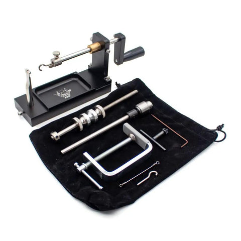 Beefy Fishing Tool Kit With Wire Bender, Loop Maker, Fly Tying Station, And Reel Winder Featuring Drag System on black case