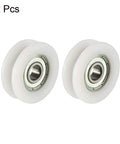 Kickass Smooth Glide 2 Pack Nylon Flat Belt Pulley Wheel With Precision Sealed Ball Bearing For Silent Linear Motion and Hardcore Build Quality For Any Workshop Job. Flat white nylon pulleys with sealed ball bearings.