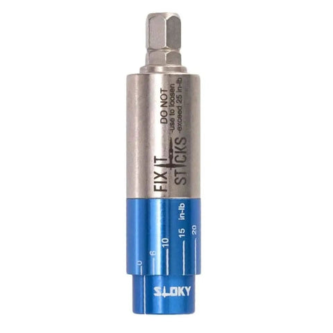 Compact Ratcheting Multi-Tool And Mini All-In-One Torque Driver EDC Kit, metal and blue design, close-up of torque driver.