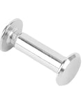 Badass Stainless Steel M4 Binding Posts And Flat Round Head Rivet Studs Barrel Screws close-up of shiny silver fastener.