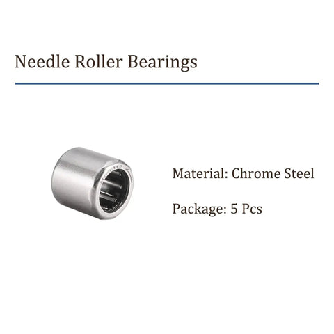 Five Piece Hf0812 Needle Roller Bearings Rock Solid One Way Clutch Assembly Built Tough For Transmissions And Machine Shops Featuring Eight Millimeter Inner Diameter And Chrome Steel Rollers, showing chrome steel roller bearing.